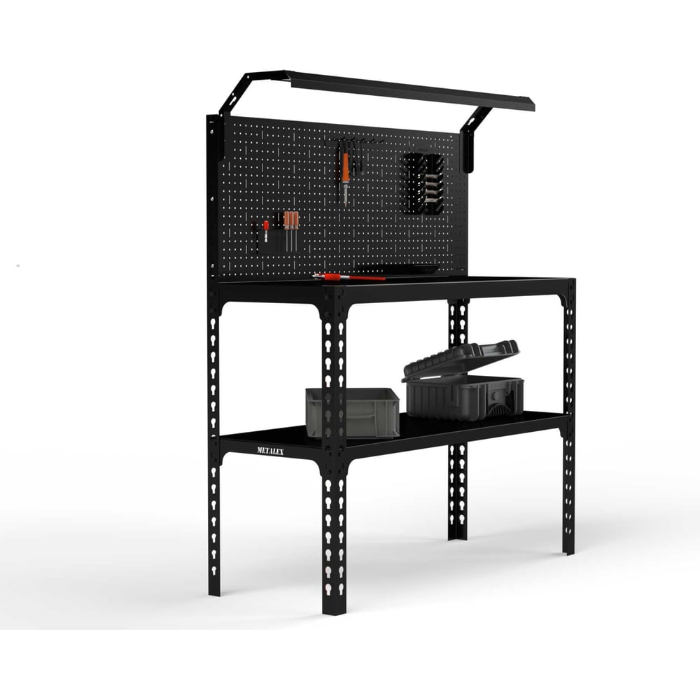 Изображение товара Стол-верстак ООО Металекс серия SUN 950x1100x400 с полкой и освещением