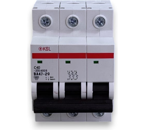 Изображение товара Автоматический выключатель KRASO 3P 40A C BA47-29 4.5кА KSL 3P40A C BA47-29 4.5kA KSL