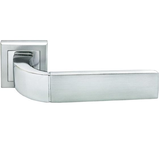 Изображение товара Дверная ручка MORELLI "W" MH-27 SC/CP-S, на квадратной накладке, цвет - матовый хром/ хром 9010140