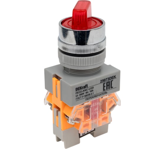 Изображение товара Переключатель Dekraft ПЕ22-ANC-2-RED-LED-24 25073DEK