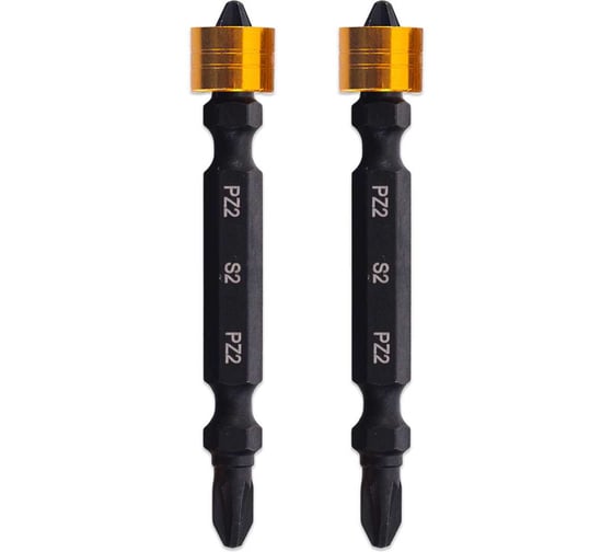 Изображение товара Биты магнитные двухсторонние с ограничителем RAGE S2 PZ2 x 65 мм 2 шт 554240