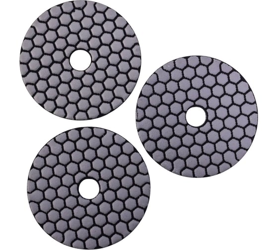 Изображение товара Набор алмазных гибких шлифовальных кругов VIRA Р30 Р50 Р100 100 мм сухое шлифование 3 шт 558401