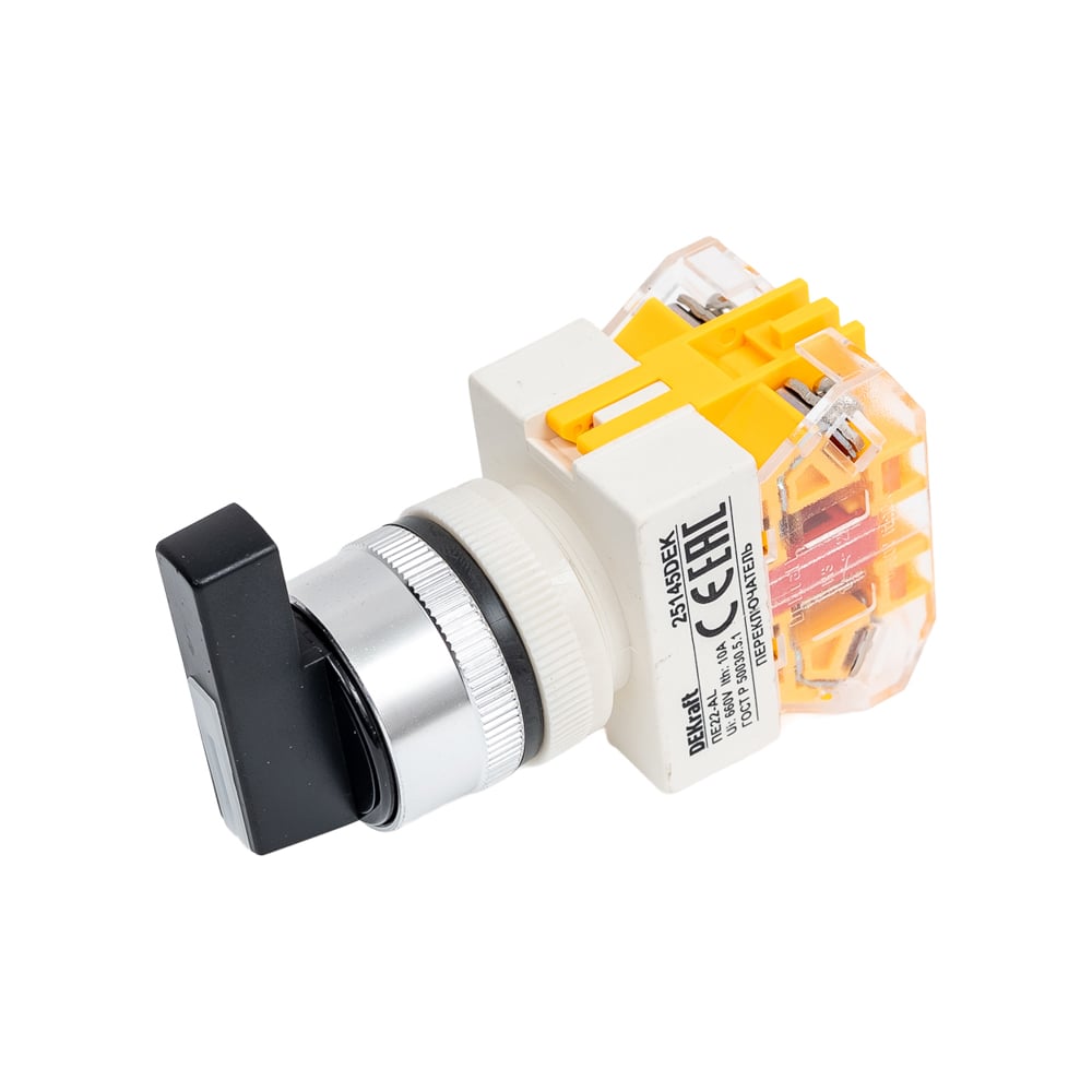 Изображение товара Переключатель Dekraft ПЕ22-ALCR-2-BLK 24/220В 2-позиционный