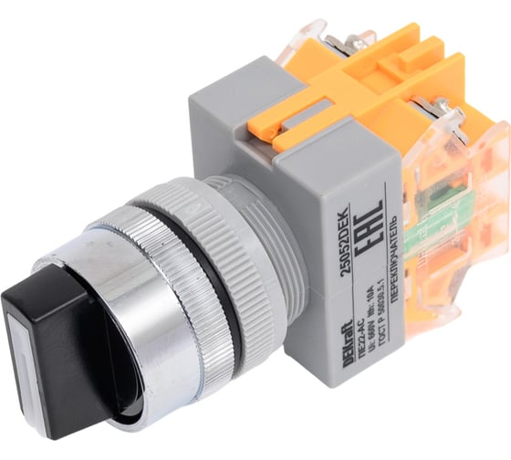 Изображение товара Переключатель DEKraft ПЕ-22, AC-3, 1НО+1НЗ, 10 А, IP54 25052DEK