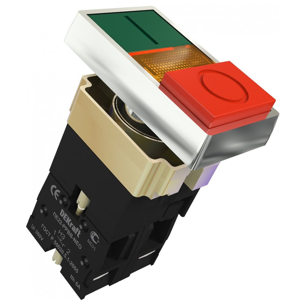 Изображение товара Переключатель Dekraft ПЕ22-PPBB-NEO с подсветкой и фиксацией 2 положения