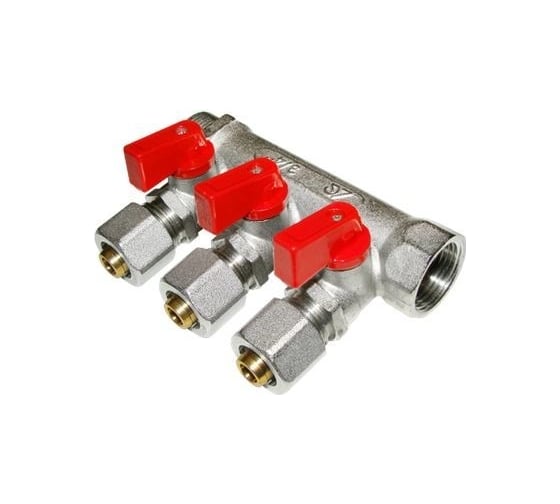 Изображение товара Коллектор ООО ПКФ Сварком 3/4x16x2 с шаровыми кранами 2 вых МП лат. (14001) (1 шт.) СанТех s027496