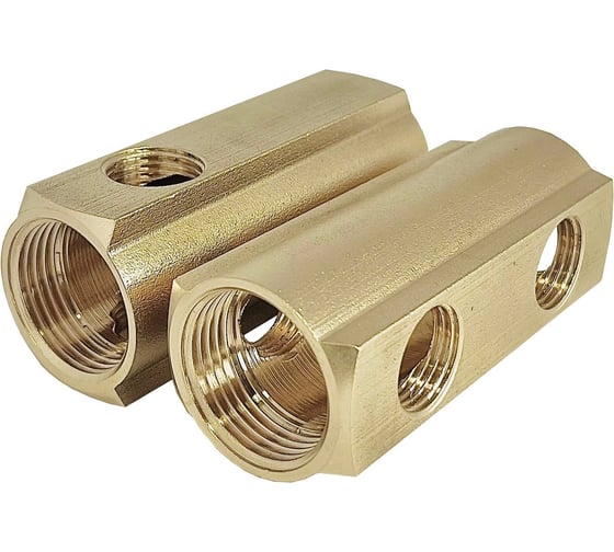 Изображение товара Коллектор латунный АПОГЕЙ КЛА 2502.050-2 DN25, ВР1, м/о 50мм ВР1/2, 2-е исполнение на 2 выхода 422013