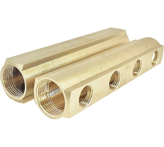 Изображение товара Коллектор латунный АПОГЕЙ КЛА 2504.050-1 DN25, ВР1, м/о 50мм ВР1/2, 1-е исполнение на 4 выхода 422003