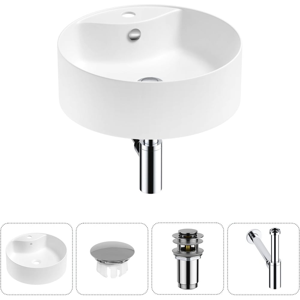 Изображение товара Накладная раковина Wellsee Praxis 40x40 см из фарфора матовая