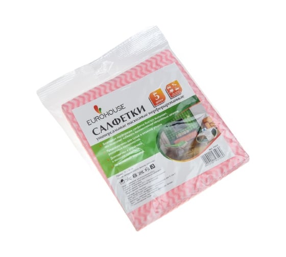 Изображение товара Перфорированная салфетка EUROHOUSE 5 шт., вискоза 11057