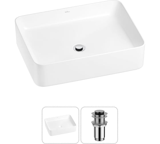 Изображение товара Набор Wellsee 2 в 1 Mint накладная раковина 50x38 см 20212477R