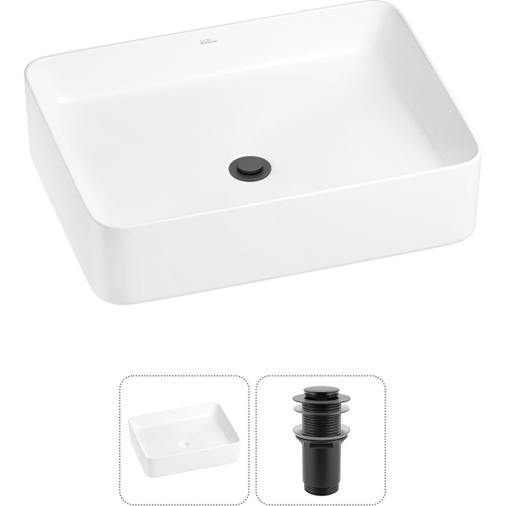 Изображение товара Накладная раковина Wellsee Mint 50x38 см фарфор белая дизайн сучасний