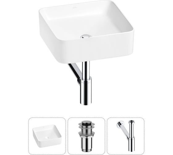 Изображение товара Набор Wellsee 3 в 1 Mint накладная раковина 37x37 см 20212453R