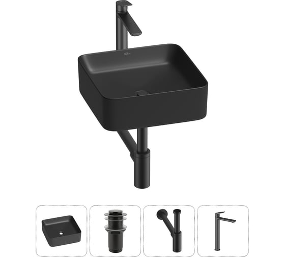 Изображение товара Набор Wellsee 4 в 1 Mint накладная раковина 37x37 см 20212472R