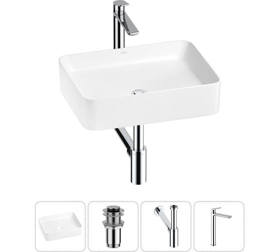 Изображение товара Набор Wellsee 4 в 1 Mint накладная раковина 50x38 см 20212485R