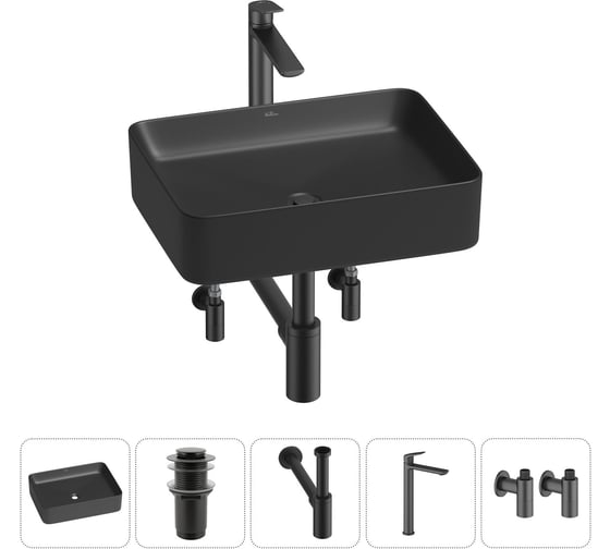 Изображение товара Набор Wellsee 5 в 1 Mint накладная раковина 50x38 см 20212503R