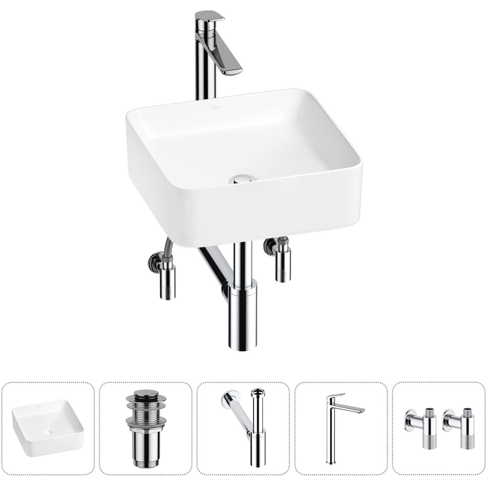 Изображение товара Набор Wellsee 5 в 1 Mint накладная раковина 37x37 см 20212461R