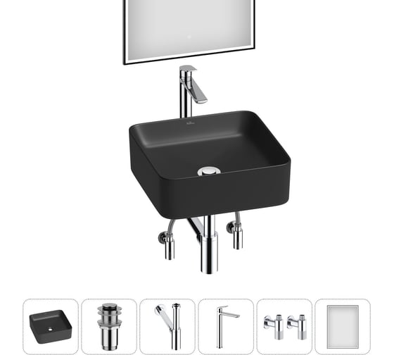 Изображение товара Набор Wellsee 6 в 1 Mint накладная раковина 38x38 см 20218887R