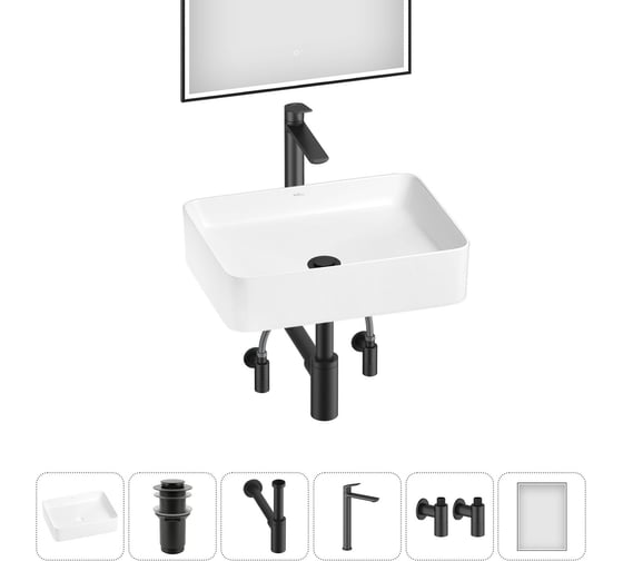 Изображение товара Набор Wellsee 6 в 1 Mint накладная раковина 50x38 см 20218894R