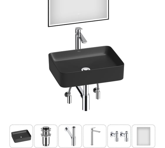 Изображение товара Набор Wellsee 6 в 1 Mint накладная раковина 50x38 см 20218901R