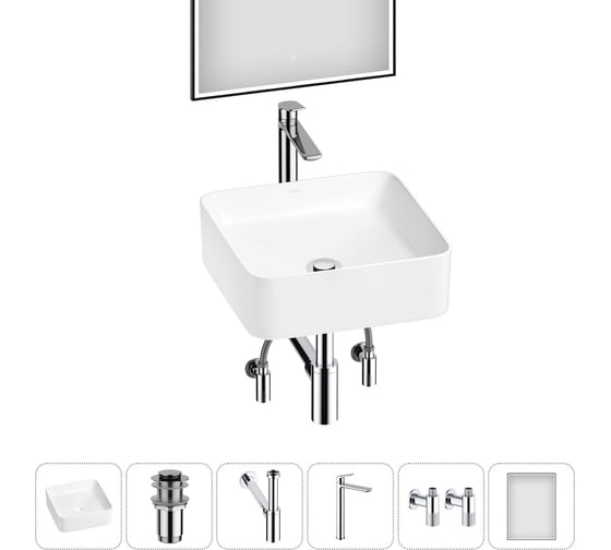 Изображение товара Набор Wellsee 6 в 1 Mint накладная раковина 38x38 см 20218879R