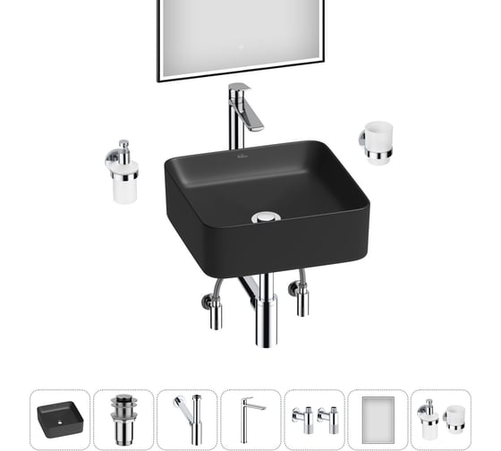 Изображение товара Набор Wellsee 7 в 1 Mint накладная раковина 38x38 см 20218890R