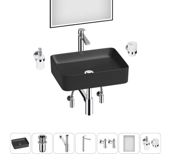 Изображение товара Набор Wellsee 7 в 1 Mint накладная раковина 50x38 см 20218904R