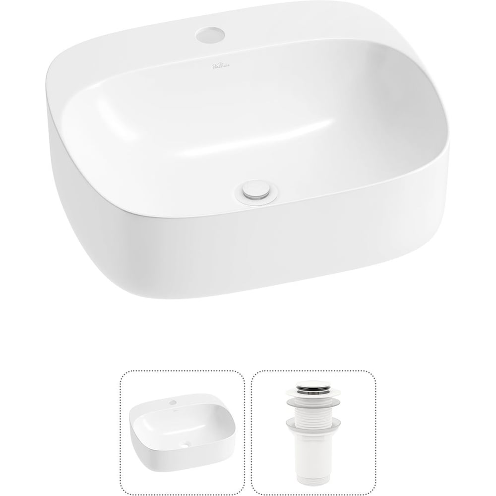 Изображение товара Накладная раковина Wellsee Ideal 50x42 см фарфор белая современный стиль