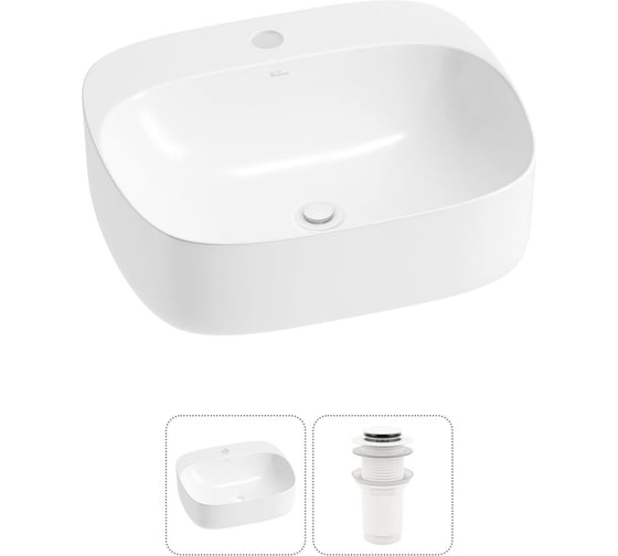 Изображение товара Набор Wellsee 2 в 1 Ideal накладная раковина 50x42 см 20214098R
