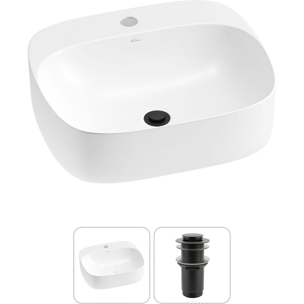 Изображение товара Накладная раковина Wellsee 2 в 1 Ideal 50x42 см с матовым покрытием