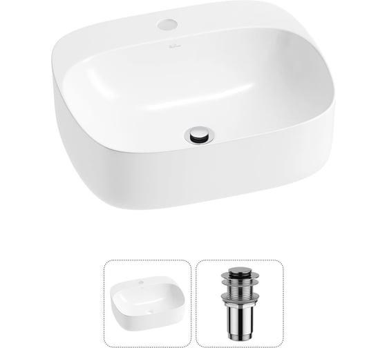 Изображение товара Набор Wellsee 2 в 1 Ideal накладная раковина 50x42 см 20214095R
