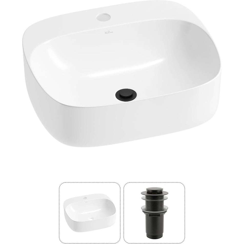 Изображение товара Накладная раковина Wellsee 2 в 1 Ideal 50x42 см белая фарфор