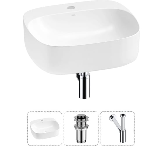 Изображение товара Набор Wellsee 3 в 1 Ideal накладная раковина 50x42 см 20214131R