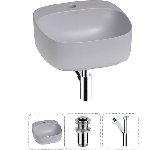 Изображение товара Набор Wellsee 3 в 1 Ideal накладная раковина 42x42 см 20214168R