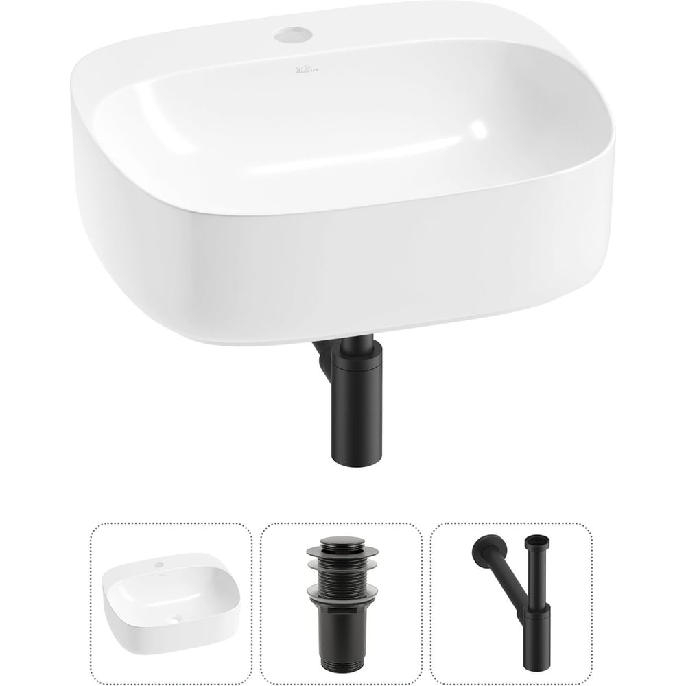 Изображение товара Набор Wellsee 3 в 1 Ideal накладная раковина 50x42 см белая