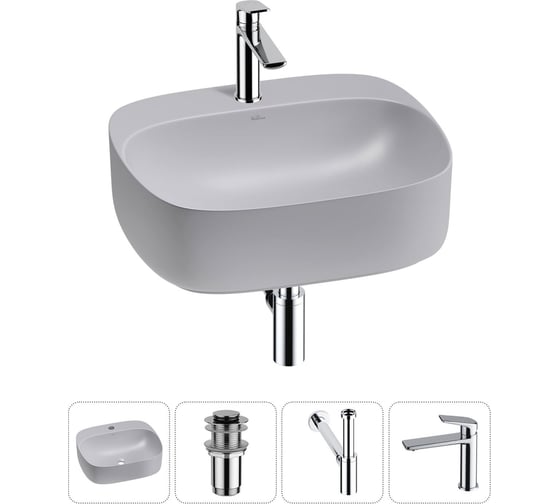 Изображение товара Набор Wellsee 4 в 1 Ideal накладная раковина 50x42 см 20214173R