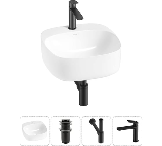 Изображение товара Набор Wellsee 4 в 1 Ideal накладная раковина 42x42 см 20214088R