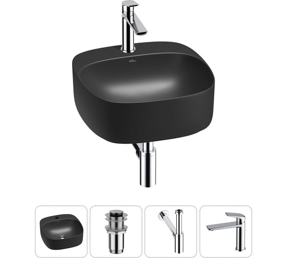 Изображение товара Набор Wellsee 4 в 1 Ideal накладная раковина 42x42 см 20214149R