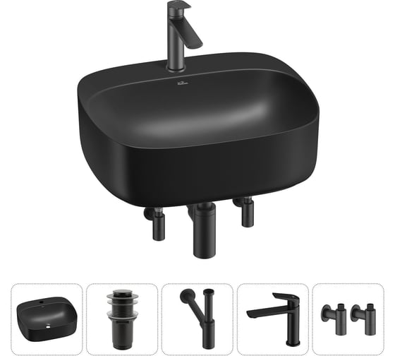 Изображение товара Набор Wellsee 5 в 1 Ideal накладная раковина 50x42 см 20214165R