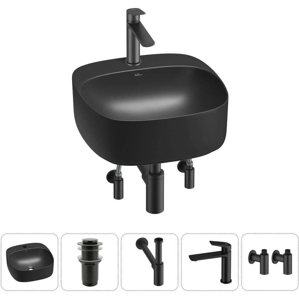 Изображение товара Набор Wellsee 5 в 1 Ideal накладная раковина 42x42 см 20214153R