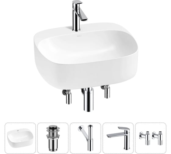 Изображение товара Набор Wellsee 5 в 1 Ideal накладная раковина 50x42 см 20214139R