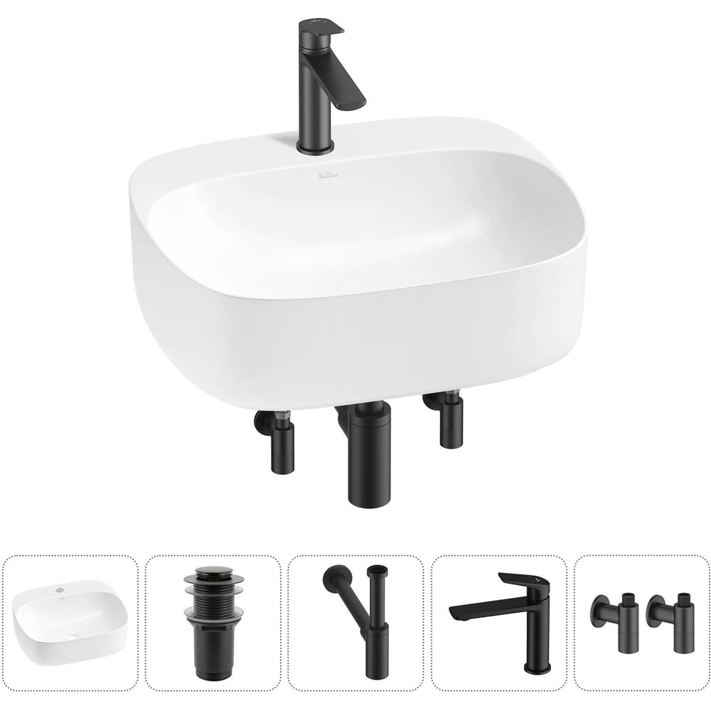 Изображение товара Раковина Wellsee Ideal 50x42 см набор 5 в 1