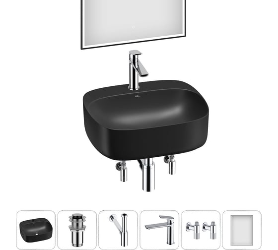 Изображение товара Набор Wellsee 6 в 1 Ideal накладная раковина 50x42 см 20218715R