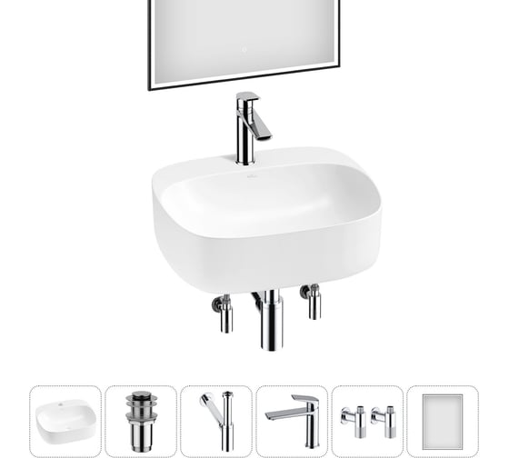 Изображение товара Набор Wellsee 6 в 1 Ideal накладная раковина 50x42 см 20218707R