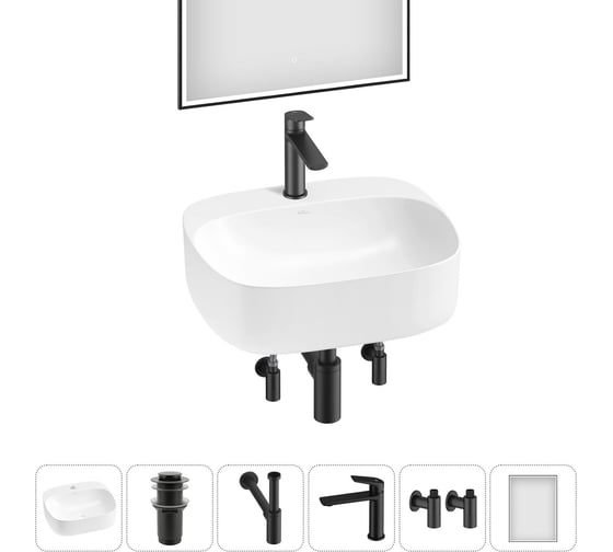 Изображение товара Набор Wellsee 6 в 1 Ideal накладная раковина 50x42 см 20218708R