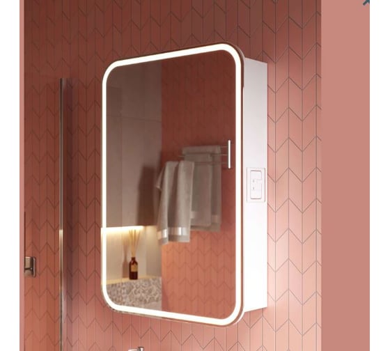 Изображение товара Шкаф зеркальный ALAVANN "Lana 55-01" белый, холодный ALV0278002