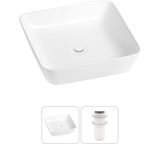 Изображение товара Набор Wellsee 2 в 1 Cromulent накладная раковина 44x44 см 20213549R