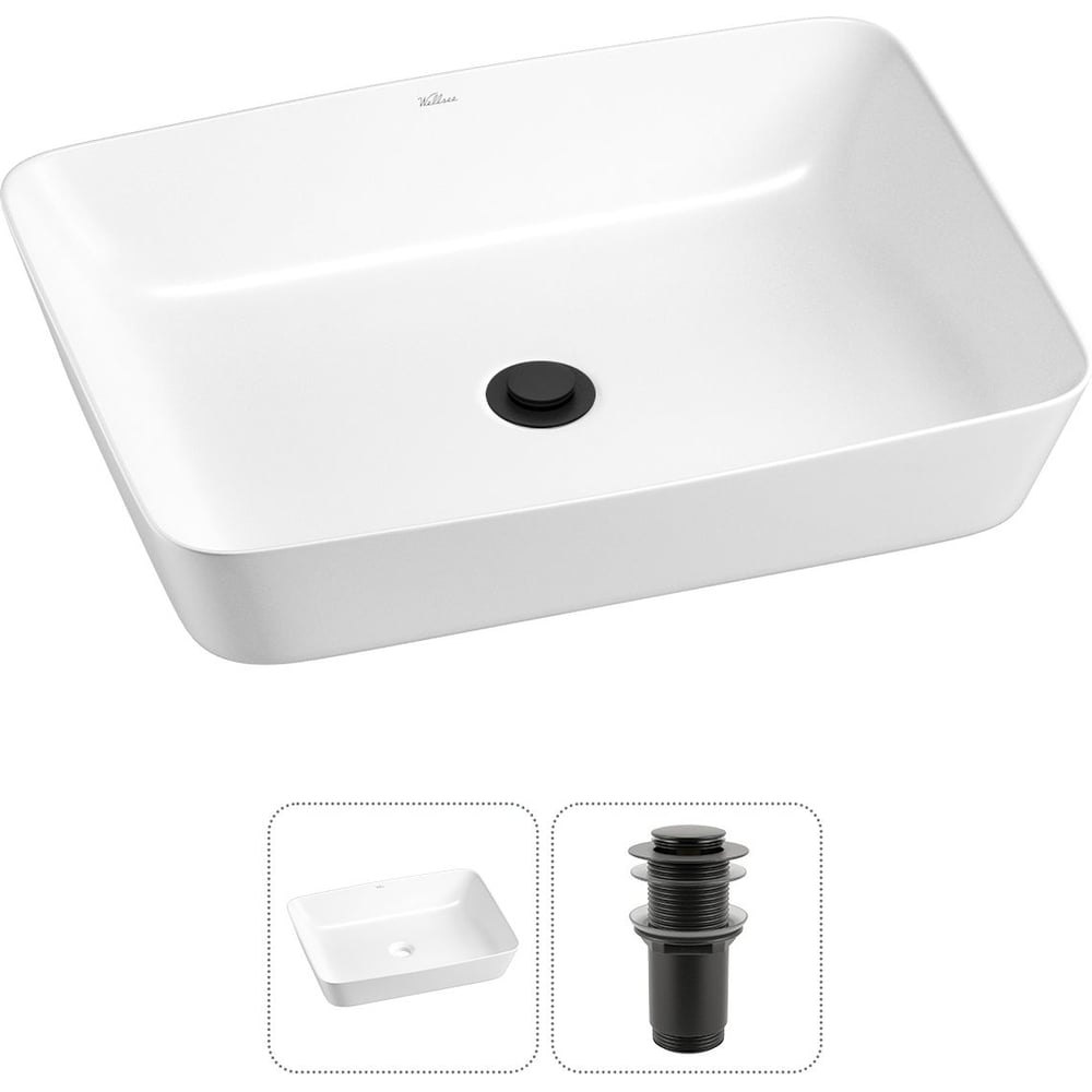 Изображение товара Накладная раковина Wellsee Cromulent 56x40 см фарфор RefCeram современный дизайн