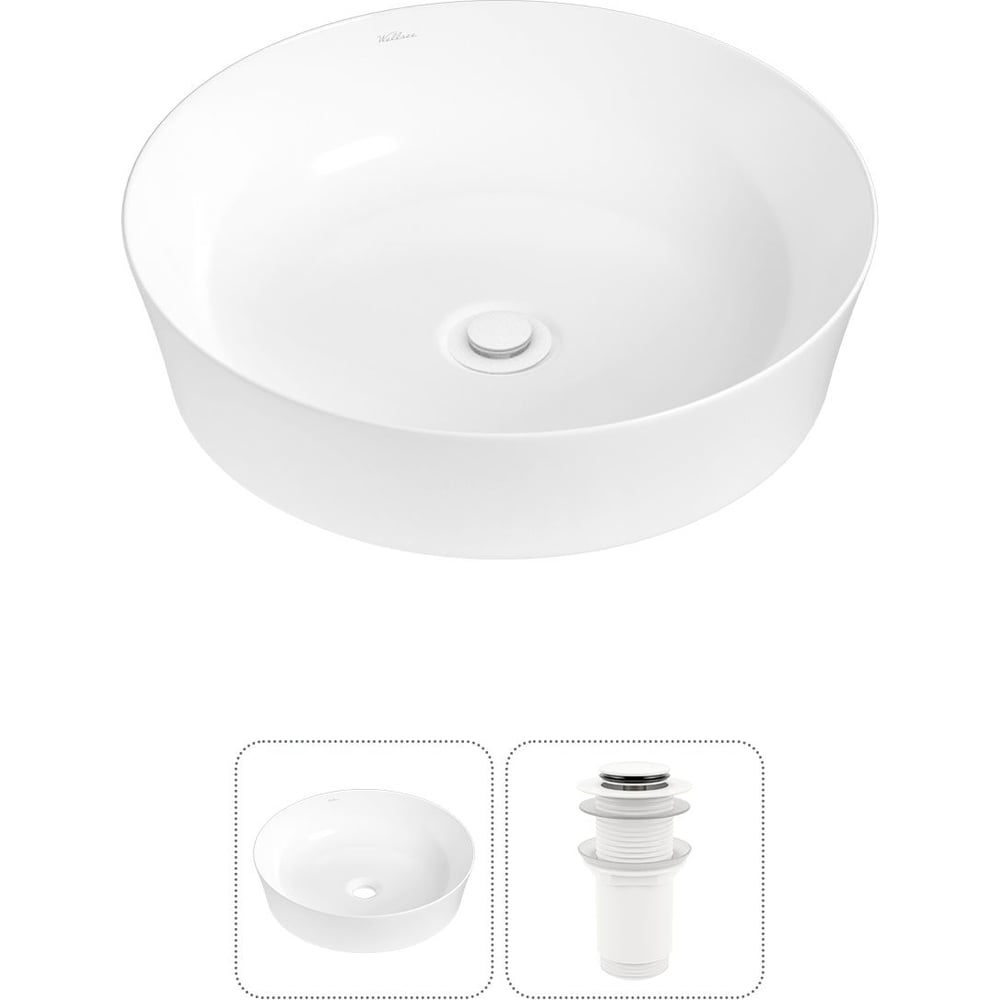 Изображение товара Набор Wellsee 2 в 1 Cromulent накладная раковина 43x43 см 20213533R