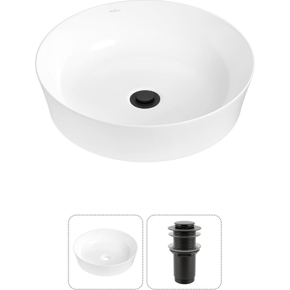Изображение товара Накладная раковина Wellsee Cromulent 43 см фарфор белая